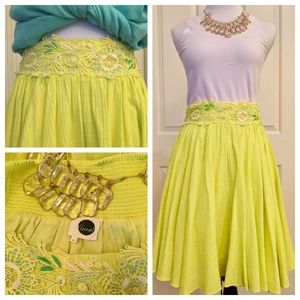 Anthropologie Floreat Sunny Yellow Skirt☀️