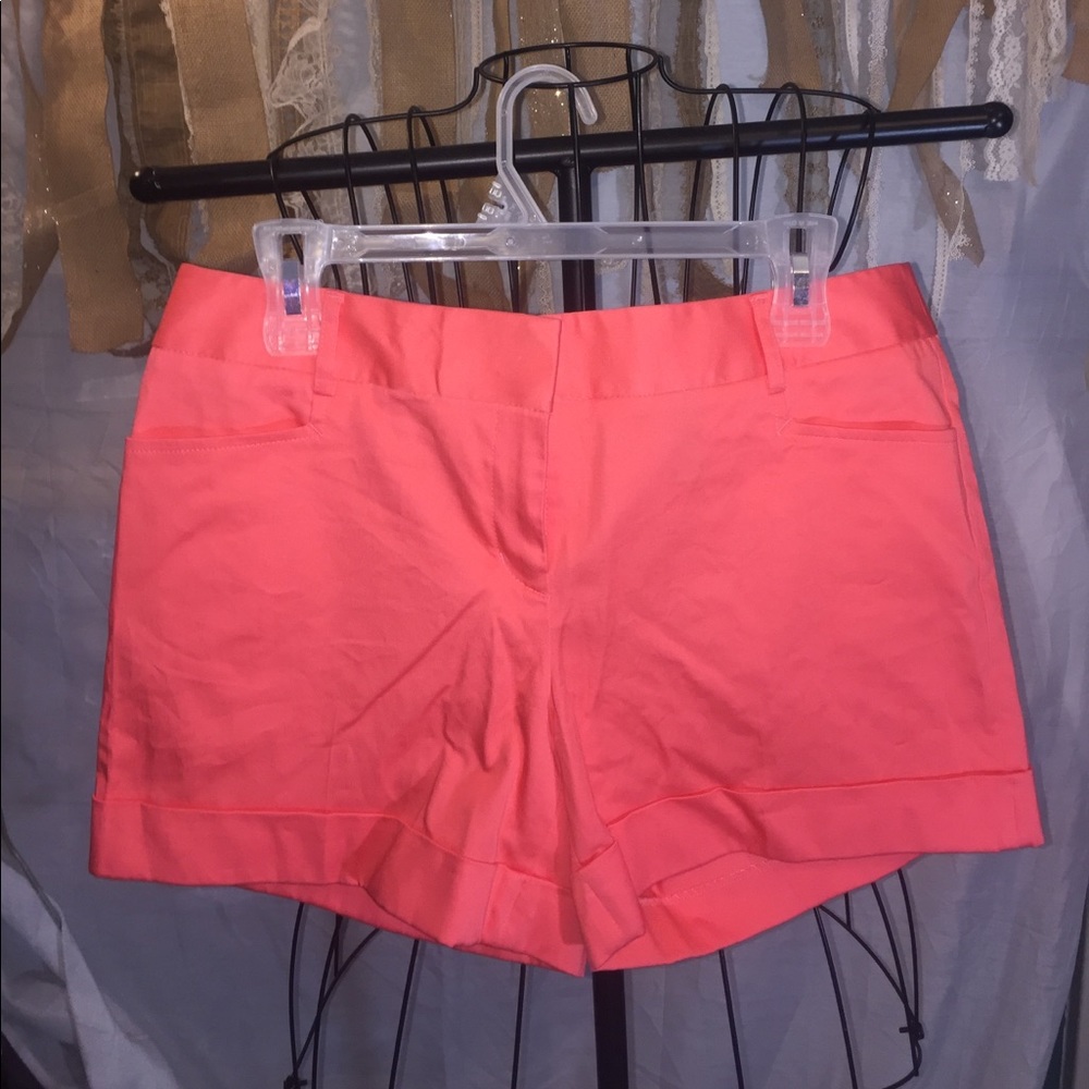 Express editor coral dress shorts