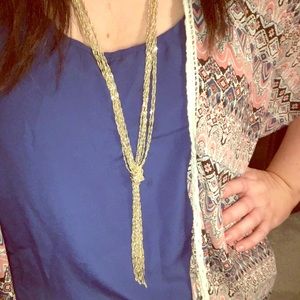 Gold Knotted Necklace 23" NWT