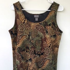 Addictions by Chicos paisley tank top shirt size 2