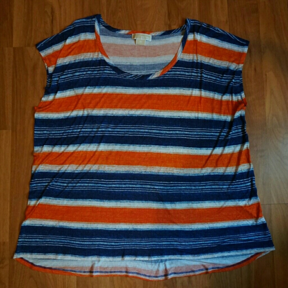 Michael by Michael Kors Striped Plus Shirt Blouse