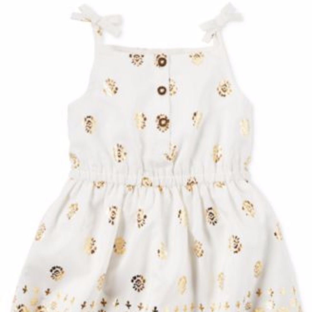 Carters 12 month old White and Gold Dress