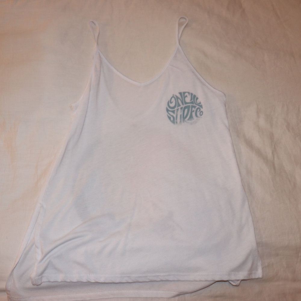 White beach babe tank top