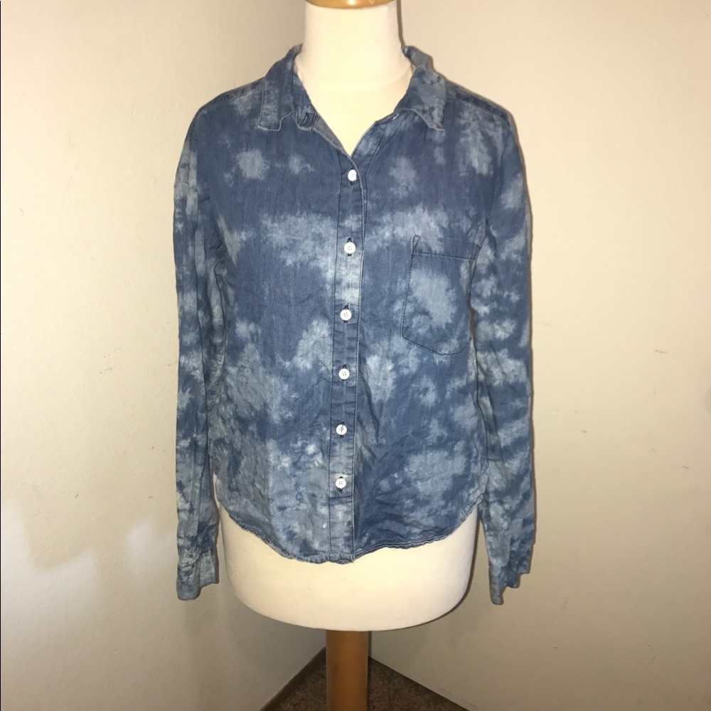 Washed Out Blue Button Up