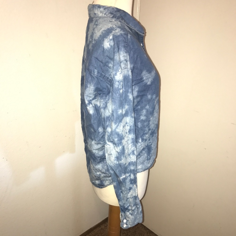 Washed Out Blue Button Up - Picture 2 of 5