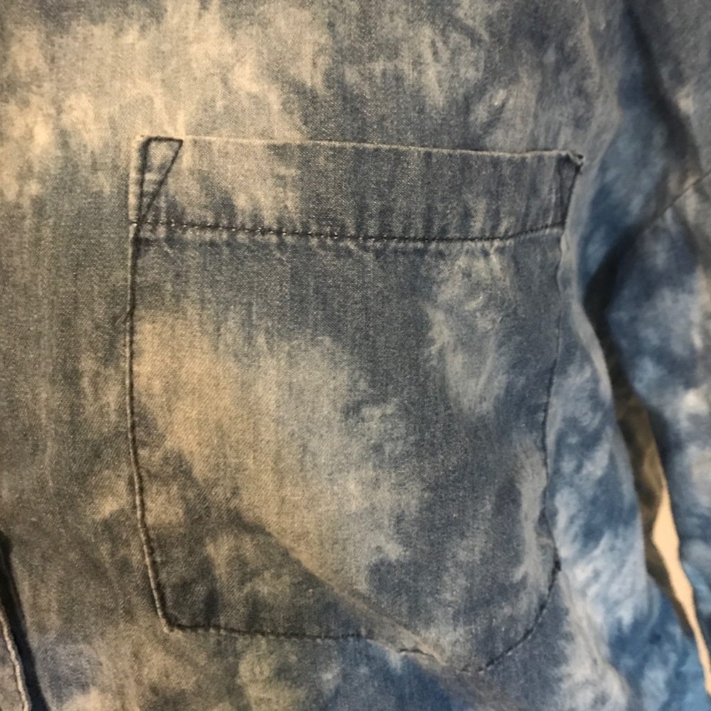 Washed Out Blue Button Up - Picture 4 of 5