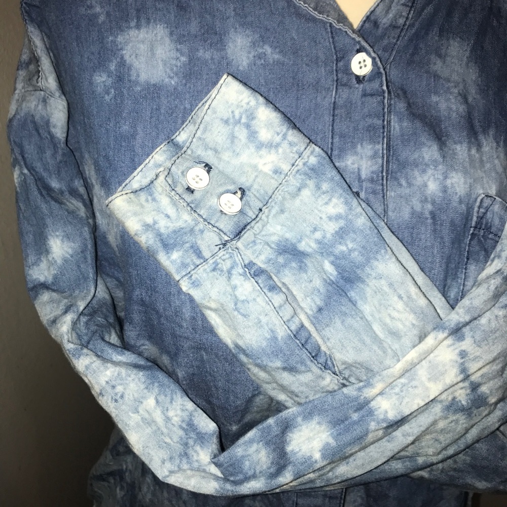 Washed Out Blue Button Up - Picture 5 of 5