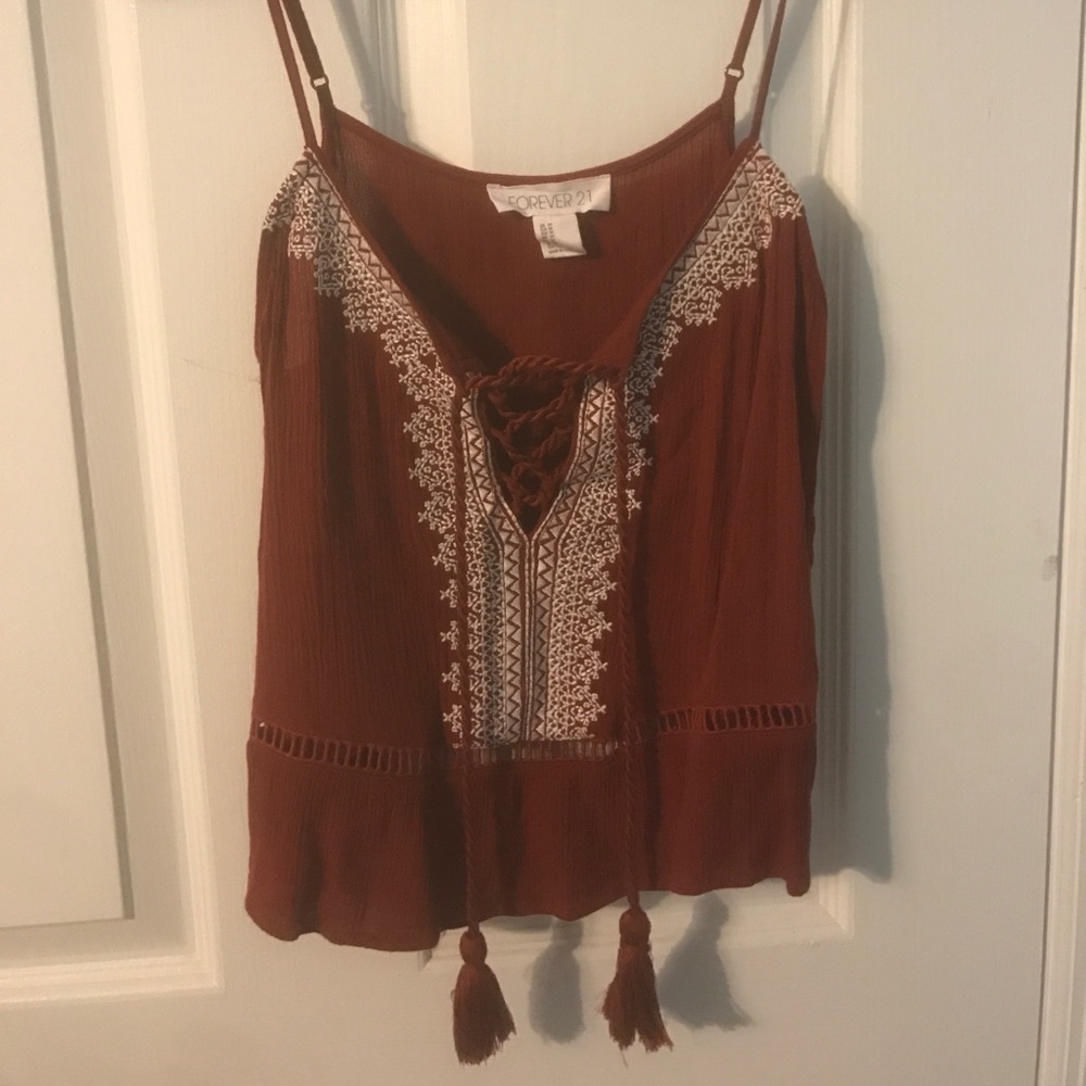 Forever 21 lace up crop top