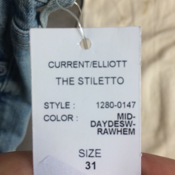 NWT CURRENT/ELLIOTT 'Stiletto' Destroyed Jeans - Picture 6 of 6