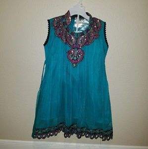 Indian dress (Teal & Pink)