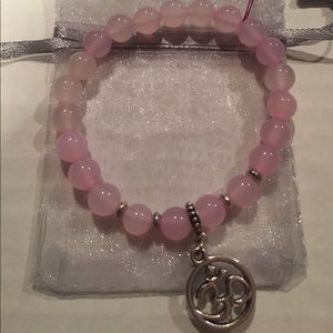 Handmade Pink OM charm bracelet