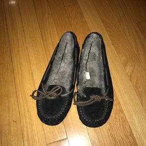 Black UGG moccasins size 9