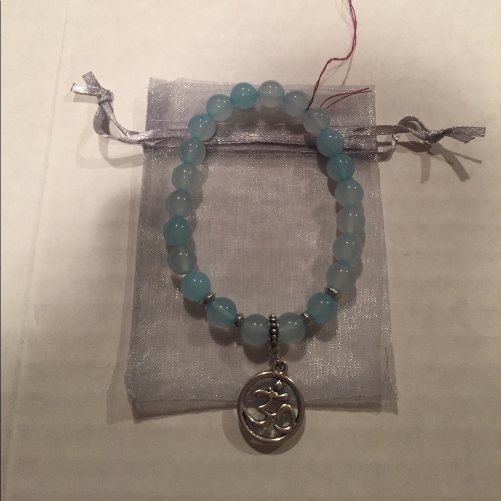 Handmade Blue OM Charm Bracelet