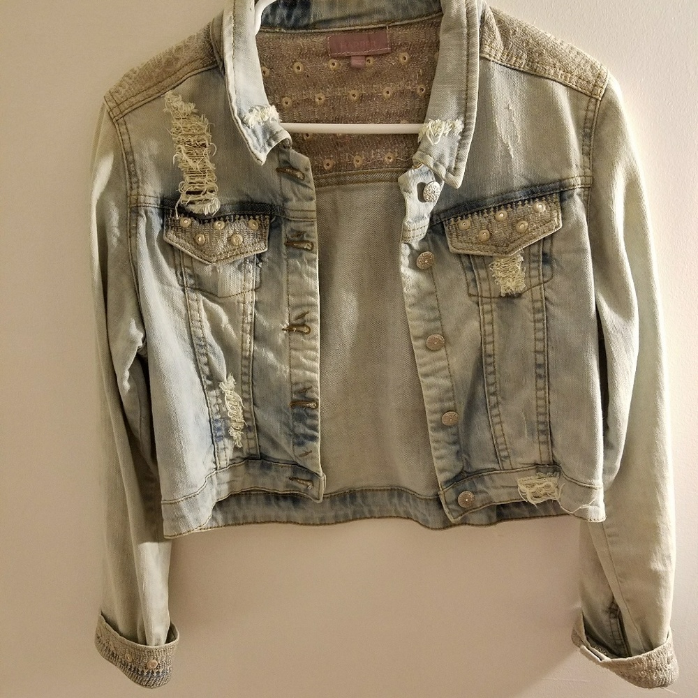 Light Denim  Jean Jacket (distressed)