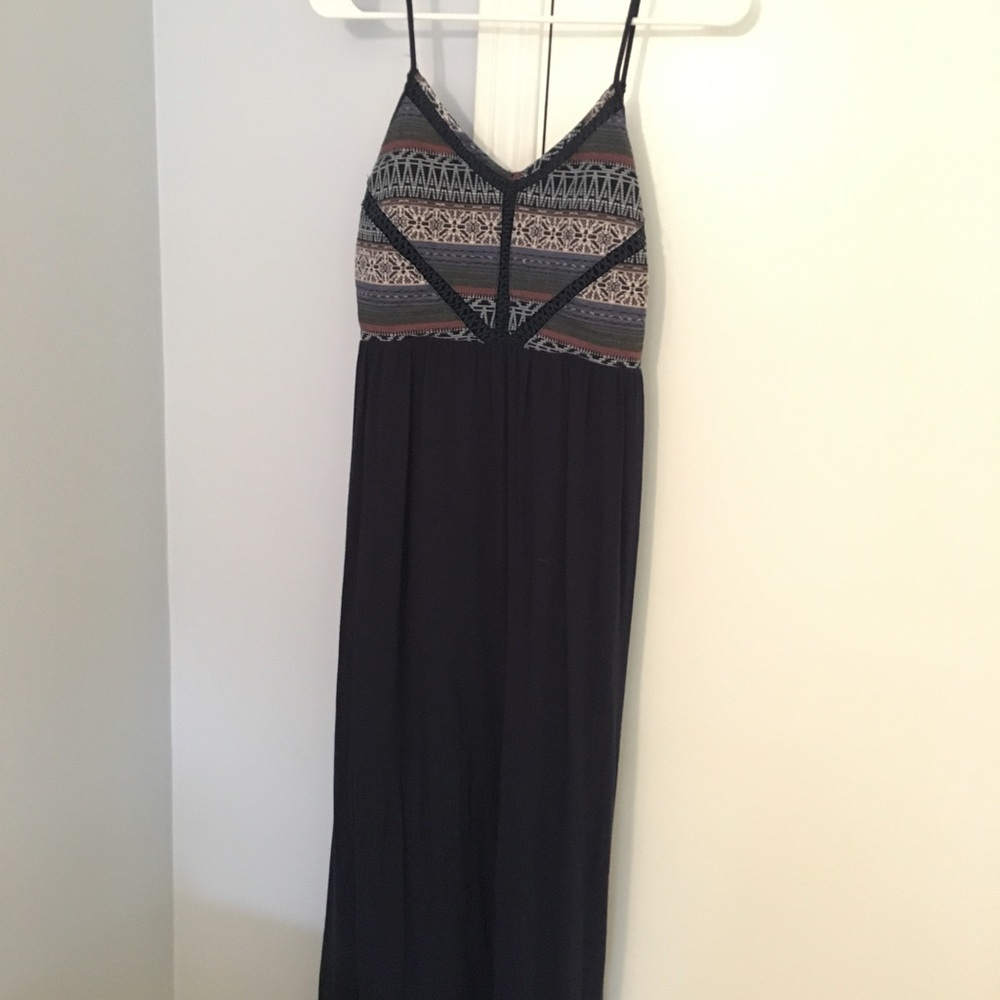 Hippie boho blue maxi dress