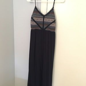 Hippie boho blue maxi dress