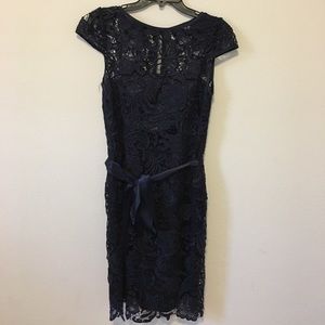 Navy Blue Crochet Dress