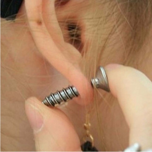 Stainless Steel Screw Ear Studs Earrings - Picture 2 of 2