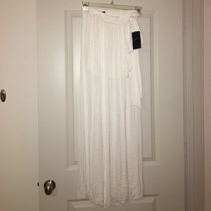 Zara white/cream maxi with waistband tie