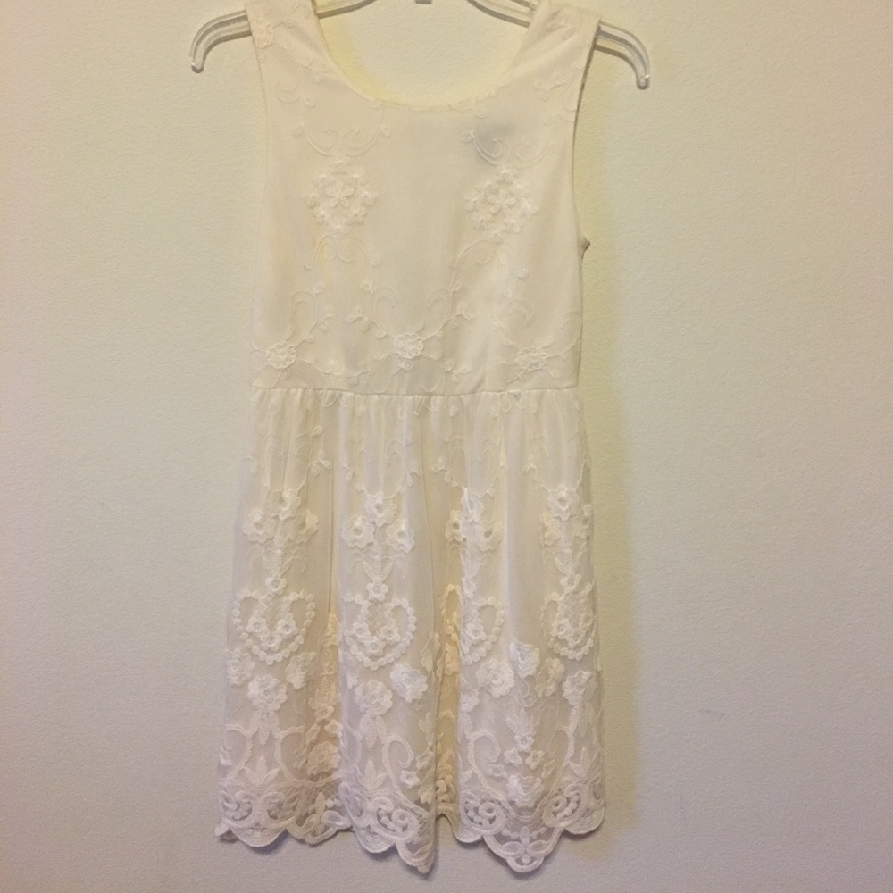Off White Dress with White flowers