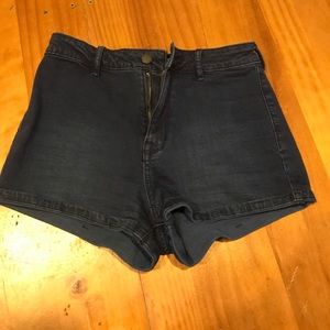 High rise jean shorts