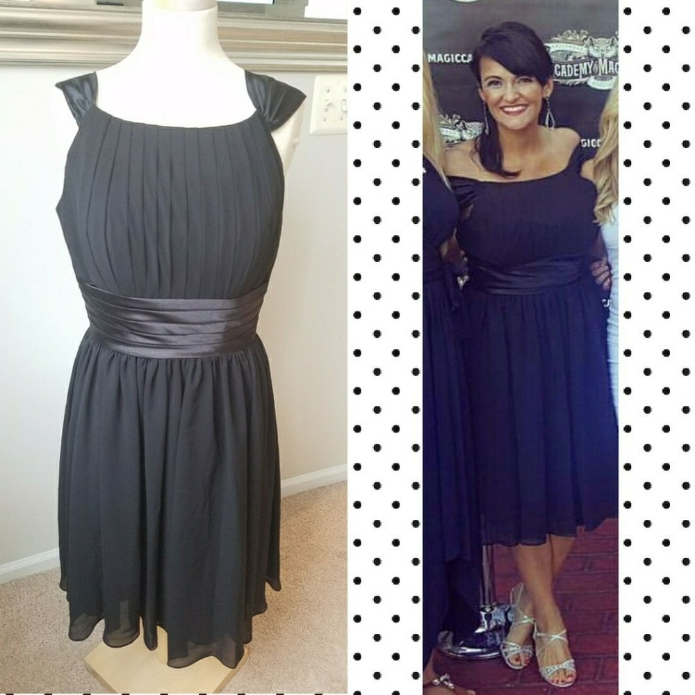 Formal black chiffon dress