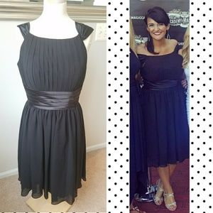 Formal black chiffon dress