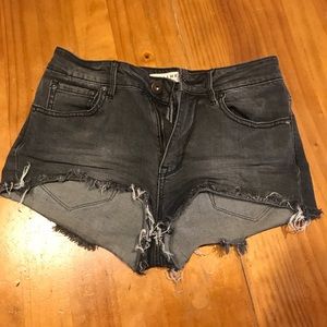 High rise black/grey washed Pacsun shorts