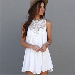 While Summer Sleeveless Dress