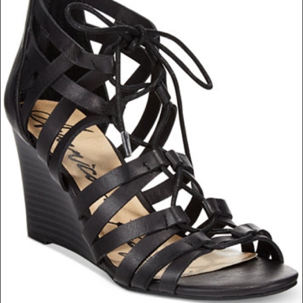 Lace up wedges