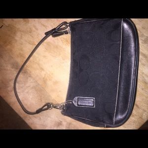 Black "C" pattern classic small Coach bag