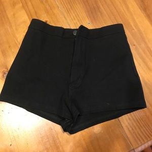 Black high rise tight fit shorts