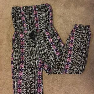 Strapless Tribal jumpsuit
