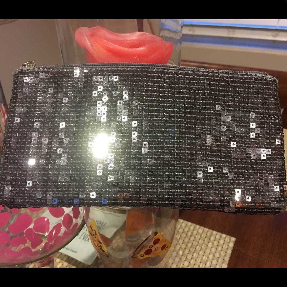 Sequined clutch/makeup bag