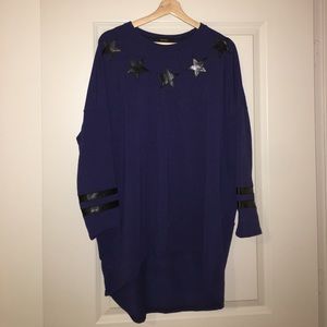 Oversize navy sweater dress