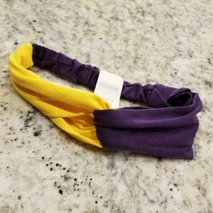 NWT Purple Yellow Knot Head Band Hair Tie