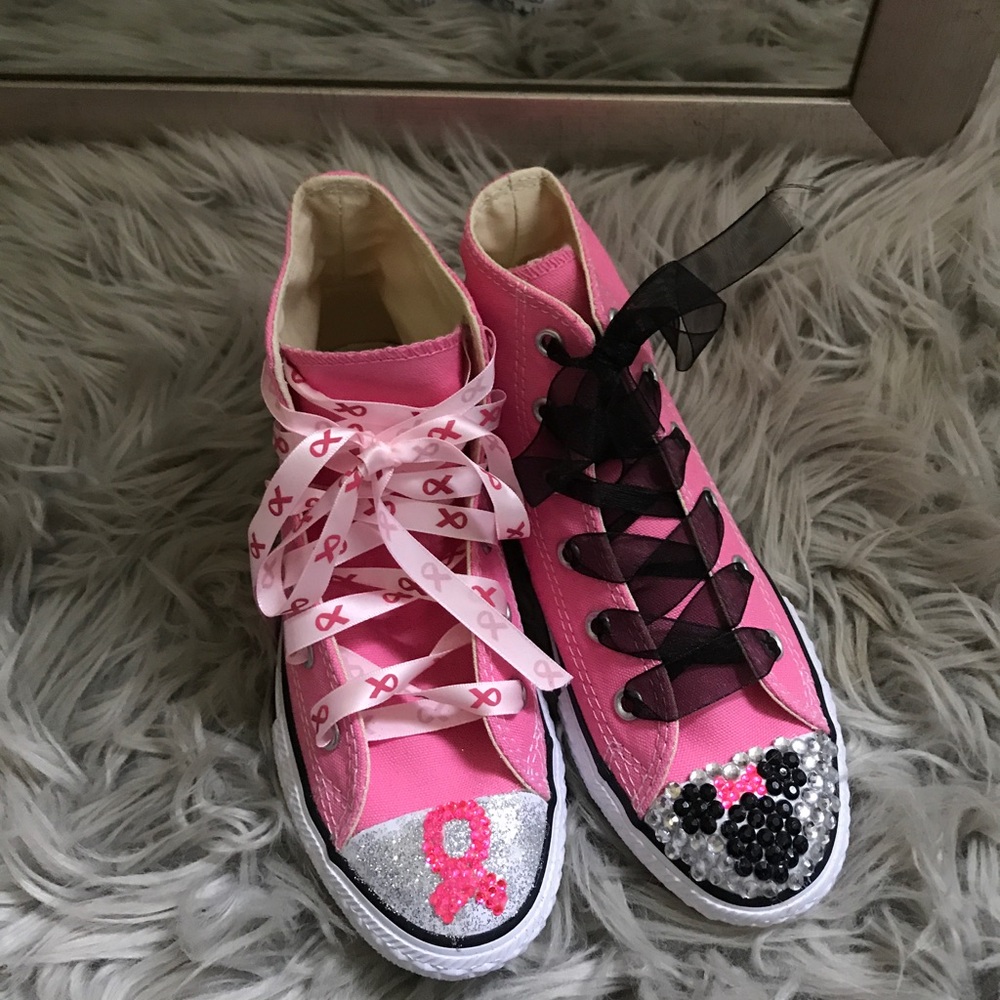 Pink High Top Converse Breast Cancer Awareness