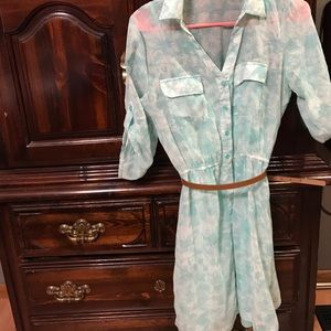 Maurice's teal dress wth belt