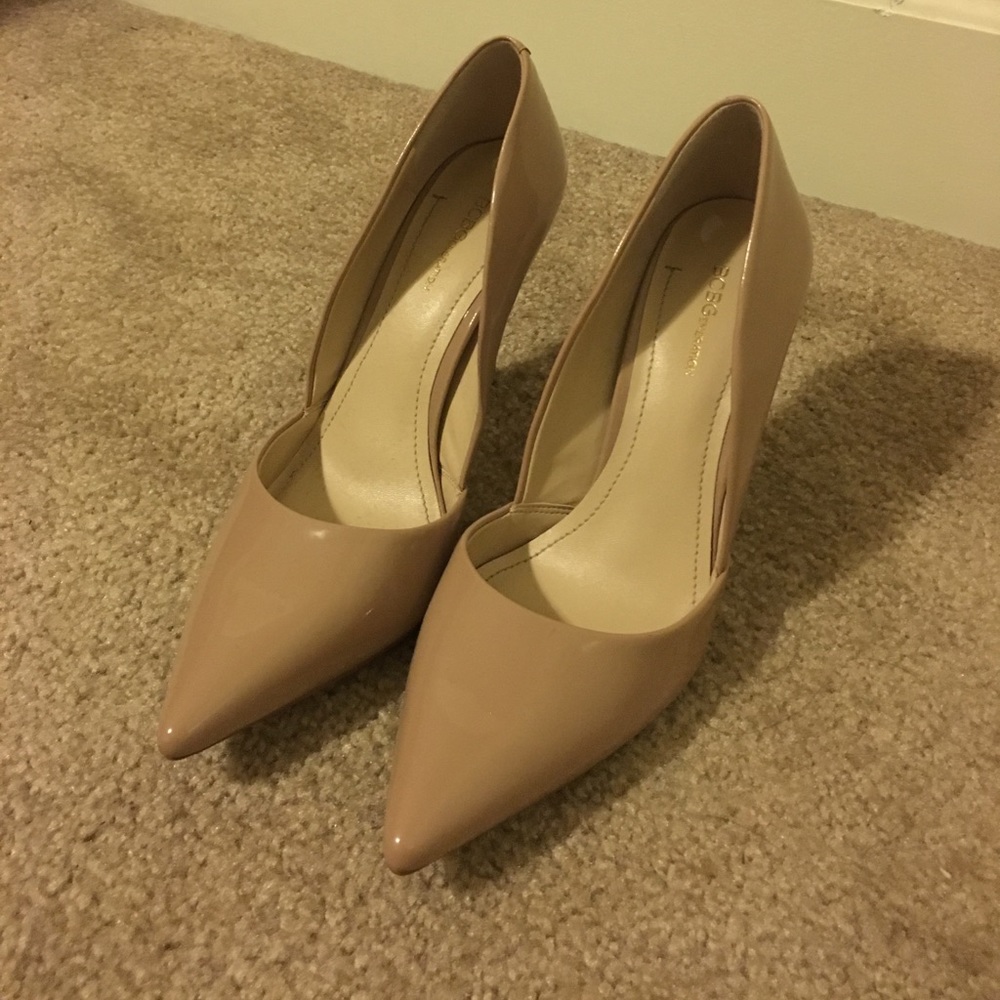 Nude Closed-Toe Heels