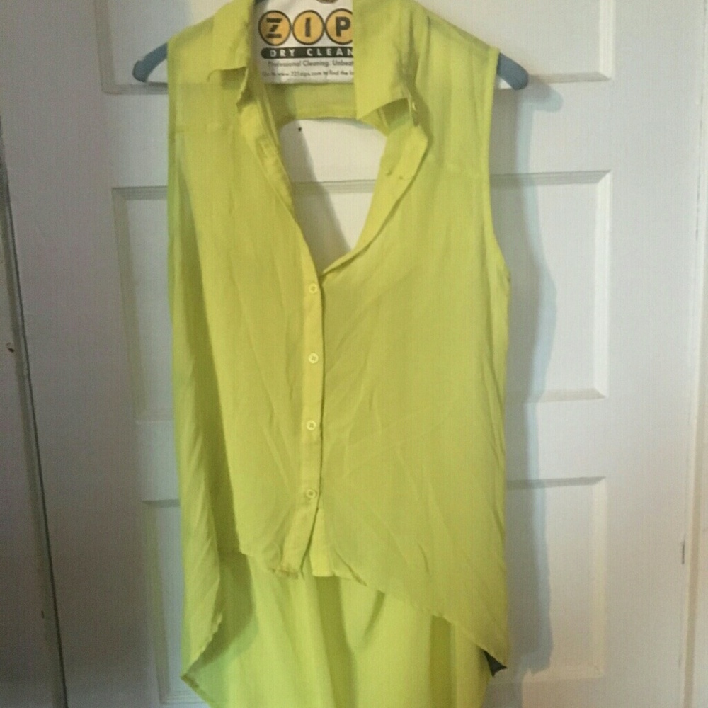 Yellow sheer blouse