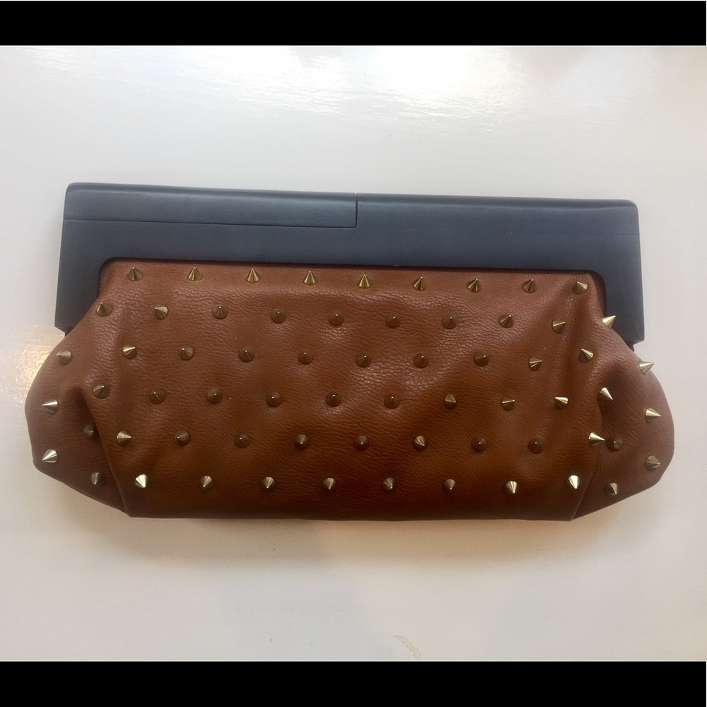 Studded Brown Clutch