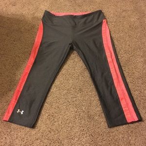 Under Armour UA Heat Gear Capri Gray Pink Small
