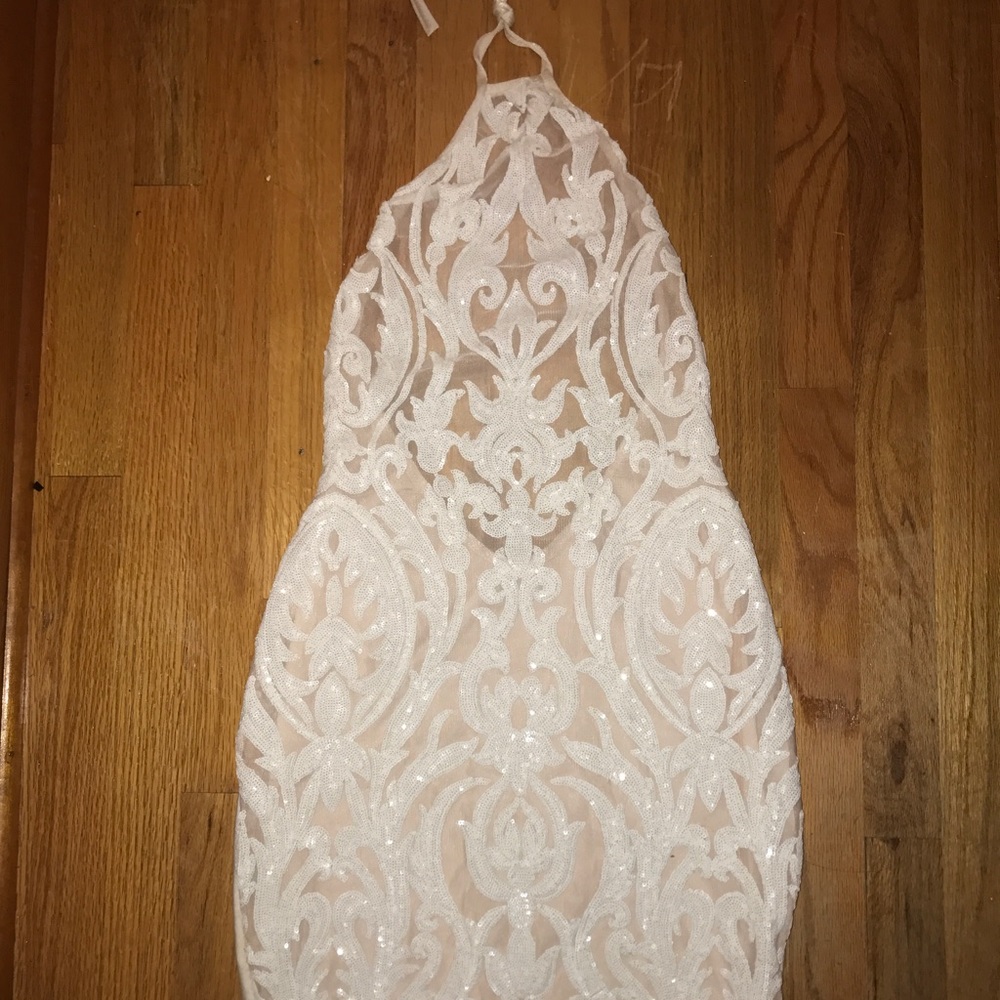White sparkle bodycon dress