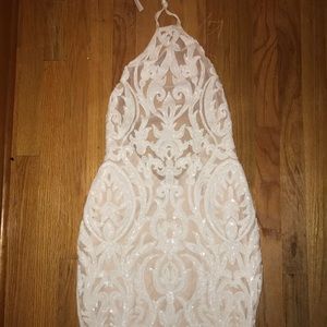 White sparkle bodycon dress
