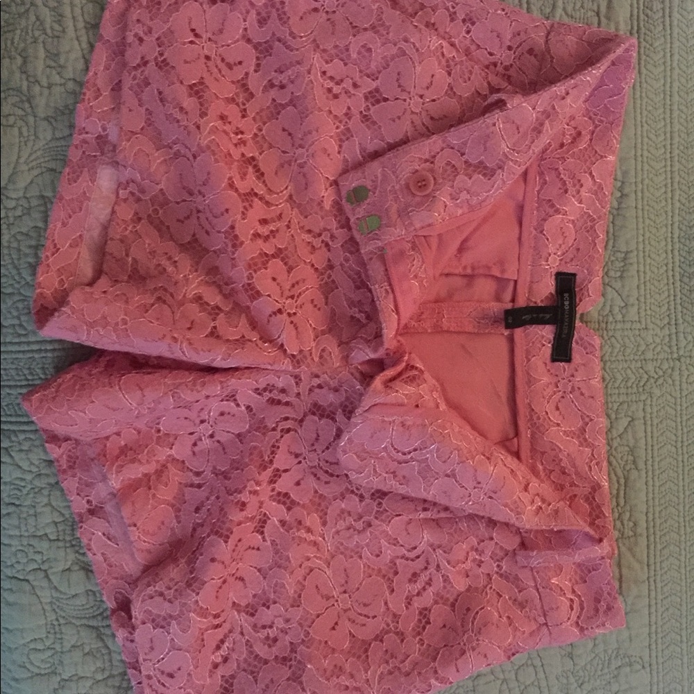 Bcbgmaxaria pink lace shorts size 2