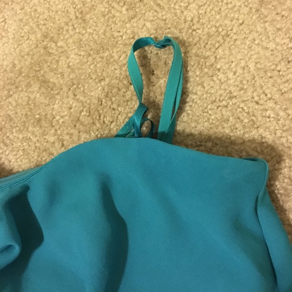 Turquoise Ruffle Mini Dress - Picture 3 of 3
