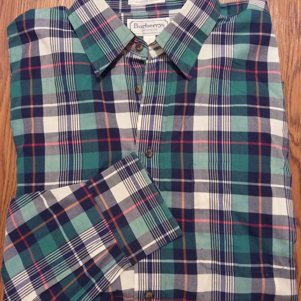 Vintage BURBERRY Men's Shirt. Size Large.