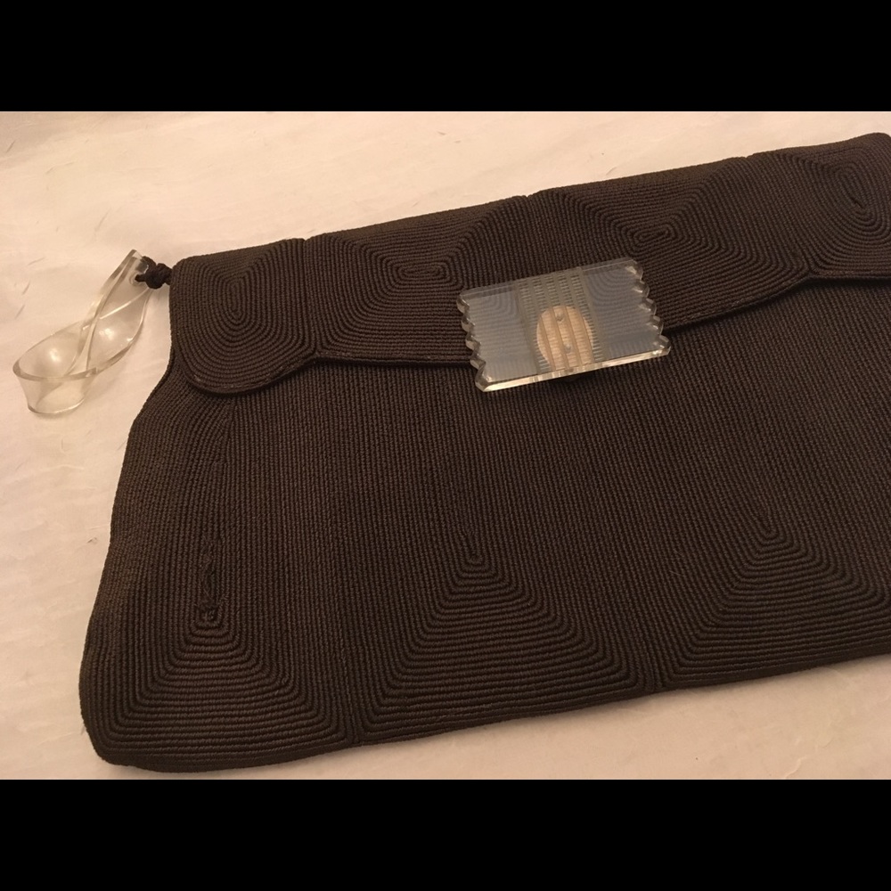 Genuine Corde 1940's brown clutch.
