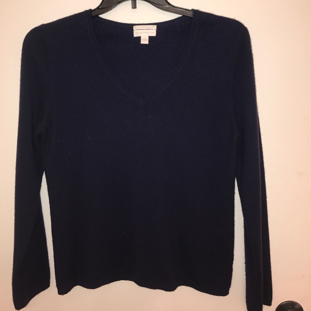 Navy Blue Charter Club cashmere sweater