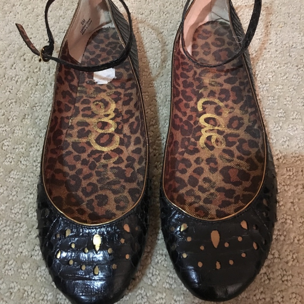 Sam Edelman leather ballet flats with ankle strap